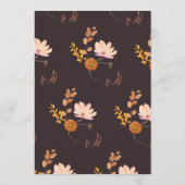 Midnight Sinaasappel Botanical Waterverf Wedding Kaart (Achterkant)