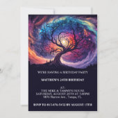 Midnight Skies Verjaardagsfeestuitnodigingen Kaart (Voorkant)