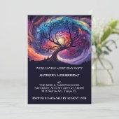 Midnight Skies Verjaardagsfeestuitnodigingen Kaart (Staand voorkant)