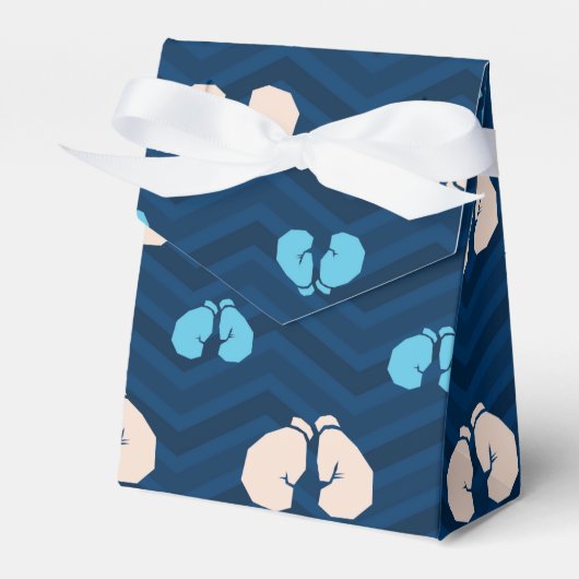 Midnight, Sky Blue, Tan, Bokshandschoenen Chevron Bedankdoosjes (Voorkant Zijde)