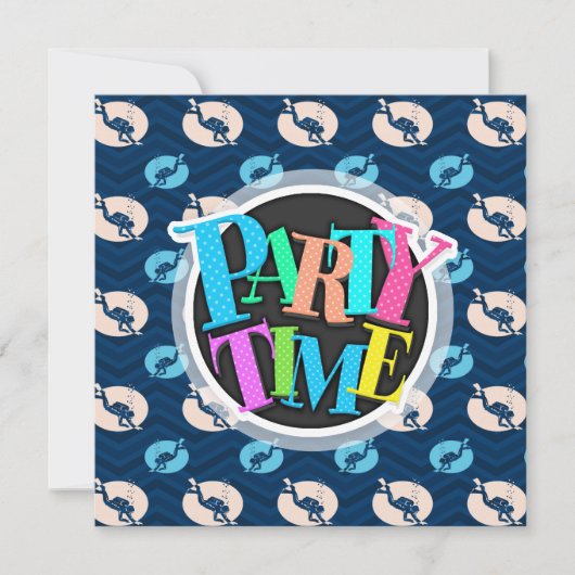 Midnight, Sky Blue, Tan, Scuba Diver; Duiken Kaart (Voorkant)