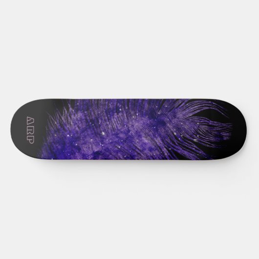 *~* Midnight Sky Boho Kosmische Veer Paarse Persoonlijk Skateboard (Horizontaal)