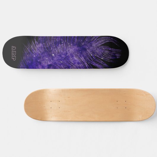 *~* Midnight Sky Boho Kosmische Veer Paarse Persoonlijk Skateboard (Horizontaal)
