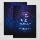 Midnight Sky en Shining Stars | Galaxy Baby shower Kaart (Voorkant / Achterkant)