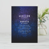 Midnight Sky en Shining Stars | Galaxy Wedding Kaart (Staand voorkant)