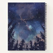 Midnight Sky Forest aangepaste naam Monogram Notitieboek (Achterkant)