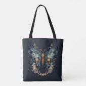 Midnight Sky Moth – Gothic Celestial Elegance Tote Bag (Achterkant)