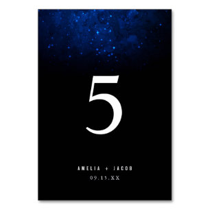 Midnight Sky & Shining Stars Galaxy Bruiloft Kaart