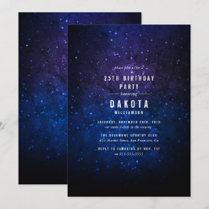 Midnight Sky & Shining Stars Galaxy Verjaardagsfee Kaart