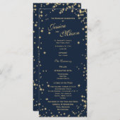 Midnight Sky Twinkle Navy Blauw en Goud Programmakaart (Voorkant / Achterkant)