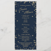 Midnight Sky Twinkle Navy Blauw en Goud Programmakaart (Voorkant)