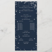 Midnight Sky Twinkle Navy blauw en zilver Programmakaart (Achterkant)