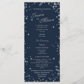 Midnight Sky Twinkle Navy blauw en zilver Programmakaart (Voorkant)