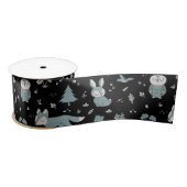 Midnight Sleepy Little Woodland Critters Satijnen Lint (Spoel)