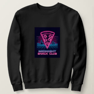 Midnight Snack Club - Neon Synthwave Pizza Slice Trui