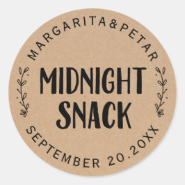 Midnight Snack Rustic Wedding Ronde Sticker