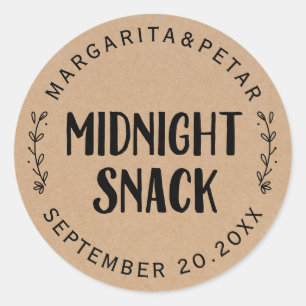 Midnight Snack Rustic Wedding Ronde Sticker