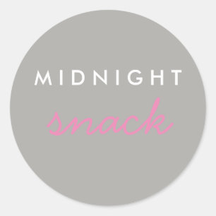 Midnight Snack Sticker Pink Grey
