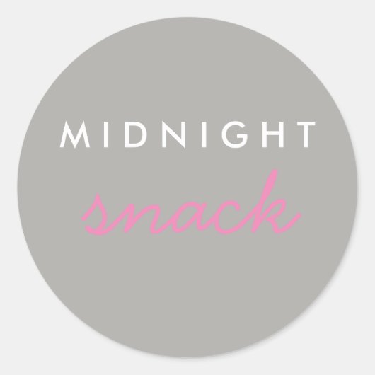 Midnight Snack Sticker Pink Grey (Voorkant)