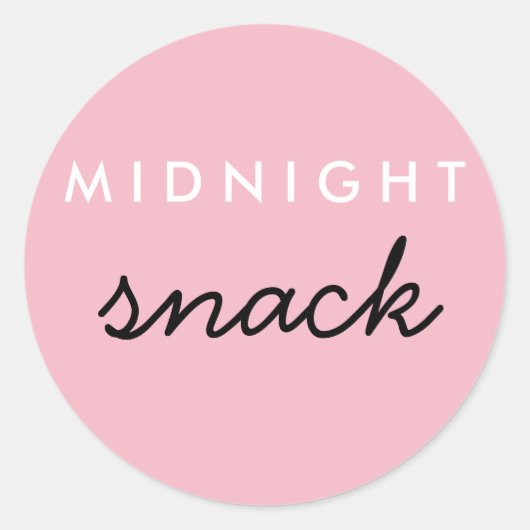Midnight Snack Sticker roze zwart (Voorkant)