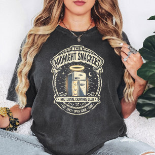 Midnight Snackers Club Retro Koelkast Ontwerp T-shirt