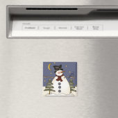Midnight Sneeuwman Kerstmis en Winter Magnet (Insitu (Vaatwasser))