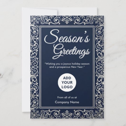 Midnight Sneeuwvlok Bedrijfskaart Feestdagenkaart (Voorkant)