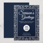 Midnight Sneeuwvlok Zakelijk Feestdagenkaart (Voorkant / Achterkant)