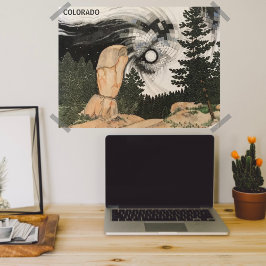 Midnight Snow Storm in de bergen van Colorado Perfect Poster