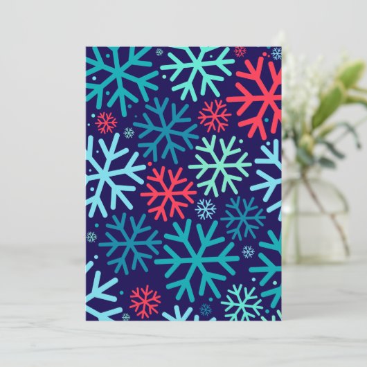 Midnight Snowfall Holiday Kaart (Staand voorkant)