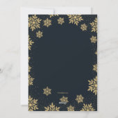 Midnight Snowflakes Photo Holiday Card Feestdagenkaart (Achterkant)