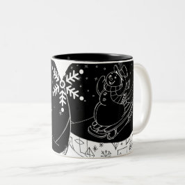 Midnight Snowman Tweekleurige Koffiemok