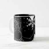 Midnight Snowman Tweekleurige Koffiemok (Voorkant links)