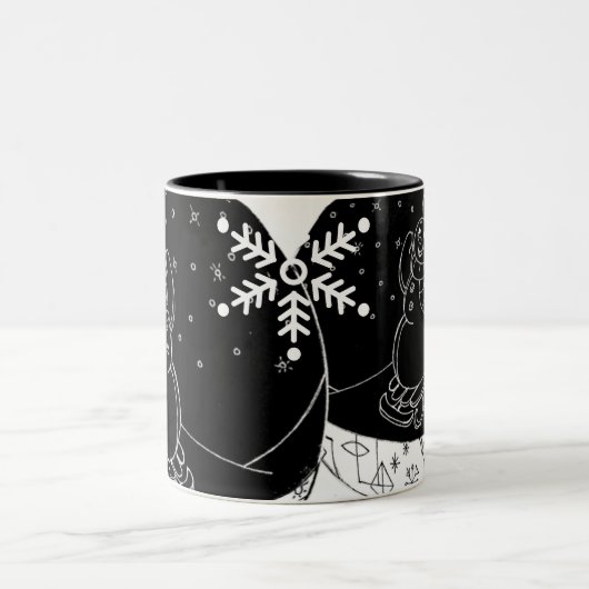 Midnight Snowman Tweekleurige Koffiemok (Center)
