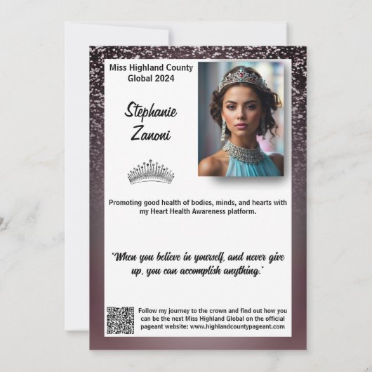 Midnight Sparkle Pageant Autograph Kaart | QR-code (Achterkant)