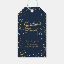 Midnight Sparkle Sweet 16 Cadeaulabel