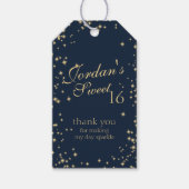 Midnight Sparkle Sweet 16 Cadeaulabel (Voorkant)