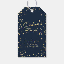 Midnight Sparkle Sweet 16 Cadeaulabel