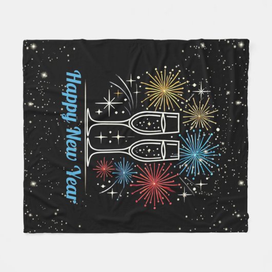 Midnight Sparkle viering Fleece Deken (Voorkant (Horizontaal))