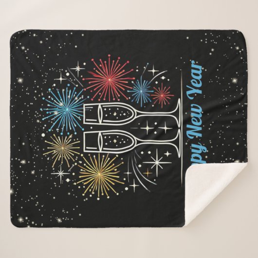 Midnight Sparkle viering Sherpa Deken (Voorkant (horizontaal))