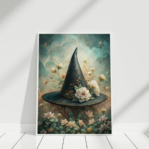 Midnight Spell - Boho Witch Pet Wall Art Poster