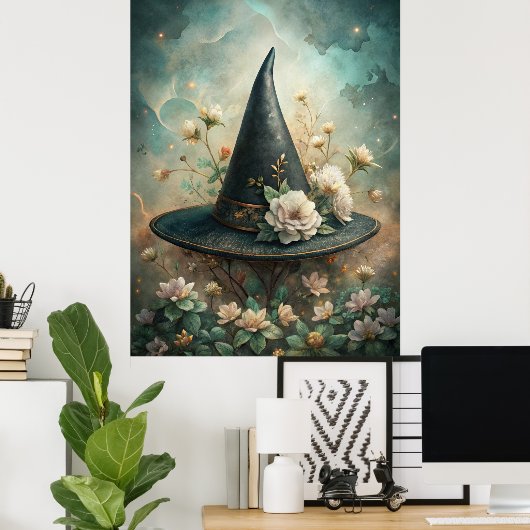 Midnight Spell - Boho Witch Pet Wall Art Poster (Thuiskantoor)