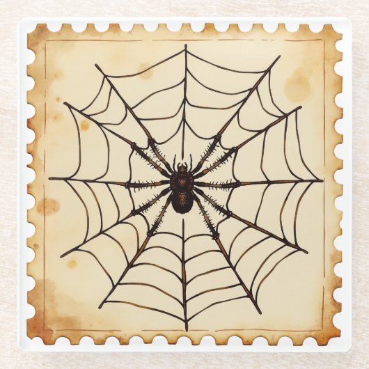 Midnight Spinner - Halloween Glazen Onderzetter (Voorkant)