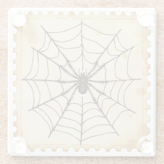 Midnight Spinner - Halloween Glazen Onderzetter (Achterkant)