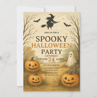 Midnight Spooky Halloween Party Uitnodiging