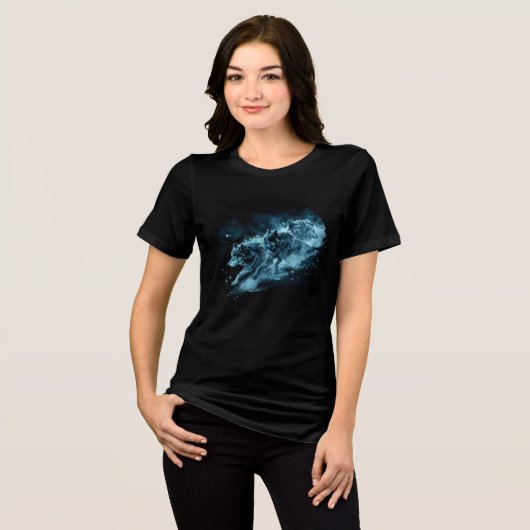 Midnight Star Wolves Running Print Tri-Blend Shirt (Voorkant volledig)