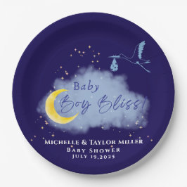 Midnight Starlit Baby Boy Bliss Stork Paper Bord