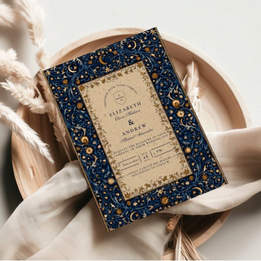 Midnight Stars Celestial Wedding Kaart