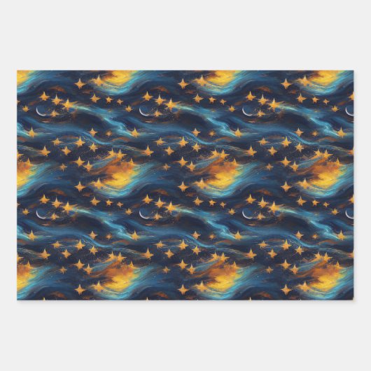Midnight Stars Inpakpapier Vel (Voorkant)