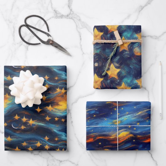 Midnight Stars Inpakpapier Vel (Voorkant)